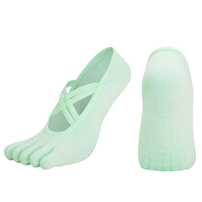 Cross-border Women's Non-slip Five-finger Yoga Socks Live Broadcast Body Dance Aerobics Pilates Fitness Sports Socks - Sophinity