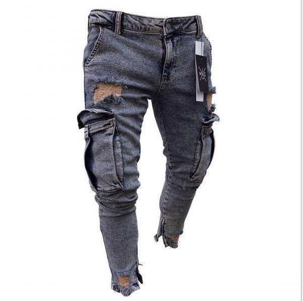 Cargo Hole Denim Jeans Men - Sophinity