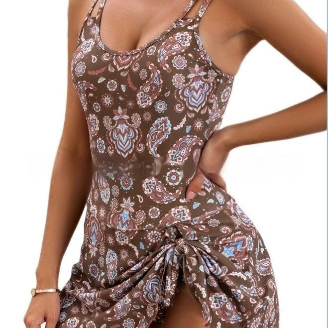 Spaghetti Straps One-piece Swimsuit Women's European And American Sexy Shoulder Strap - Sophinity