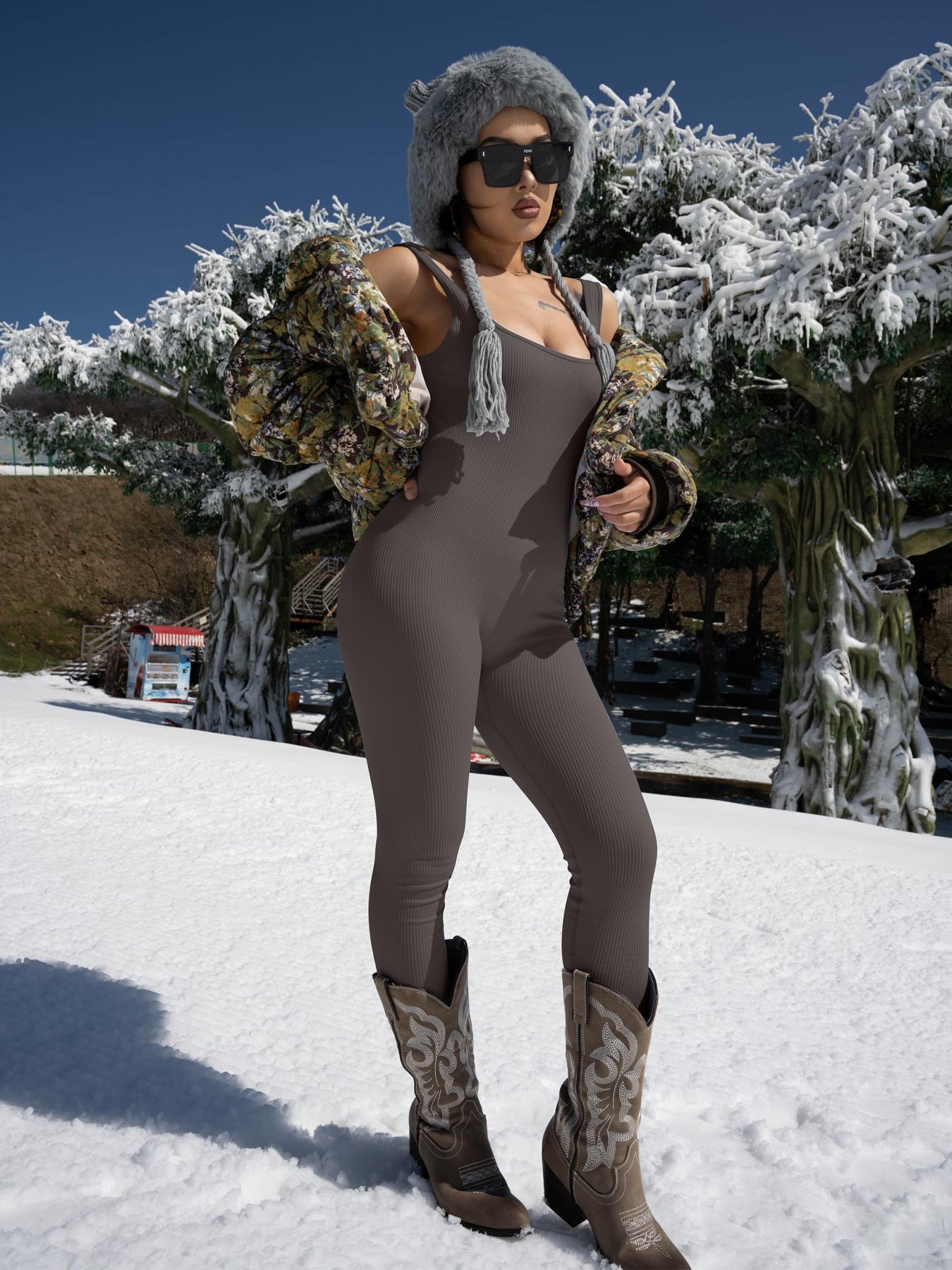 Women's Suspender Tank Top Tights - Sophinity