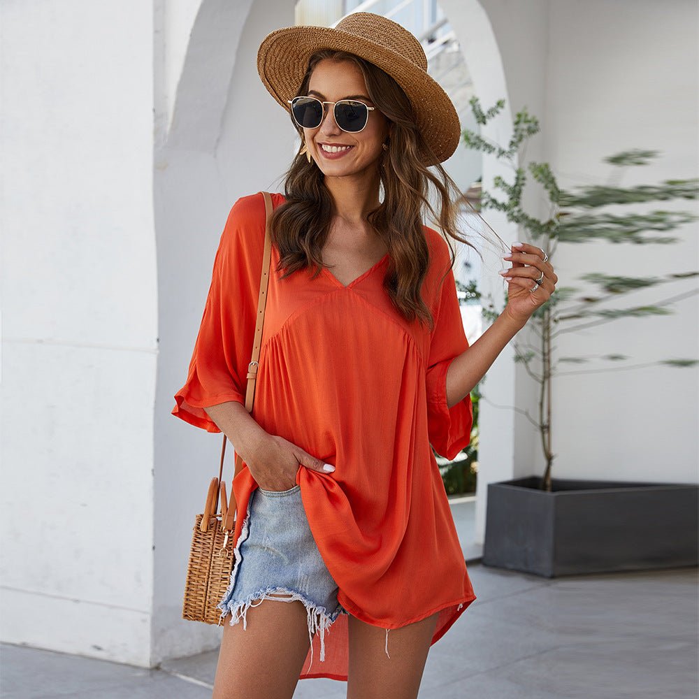Casual V - neck dress - Sophinity