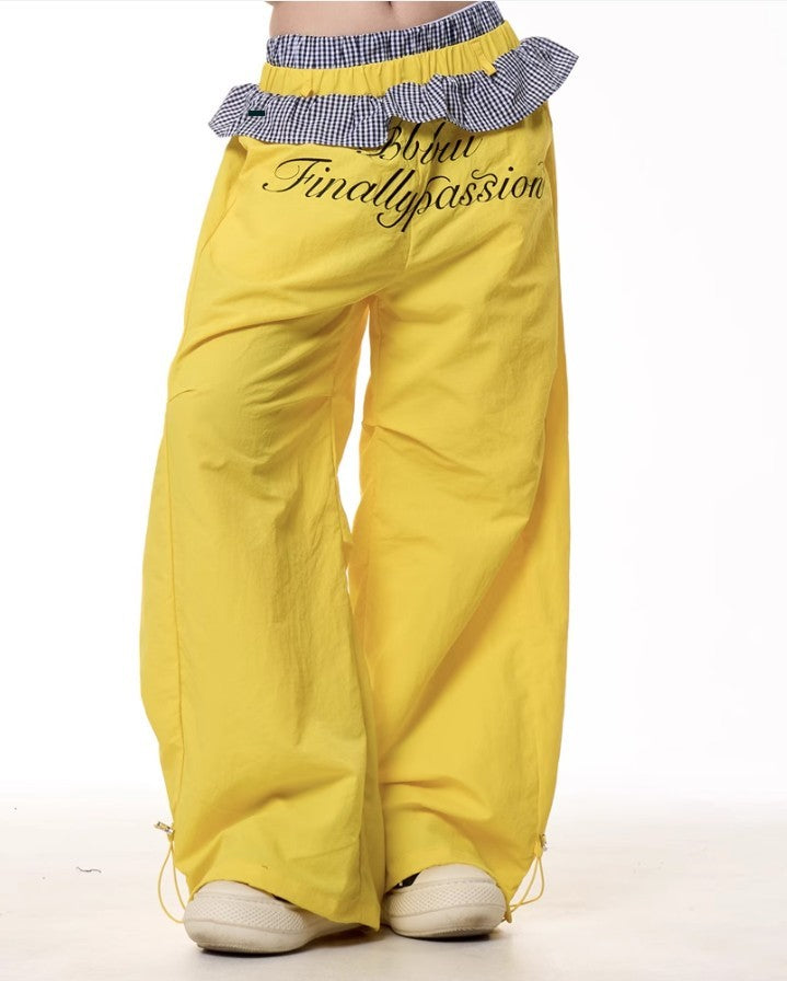 Plaid Stitching Wide Leg Pants Women's Loose Quick-drying Pants - Sophinity