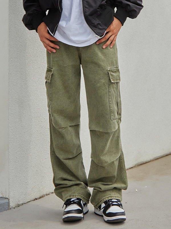 Knee Pleated Design Leisure Cargo Trousers Men - Sophinity