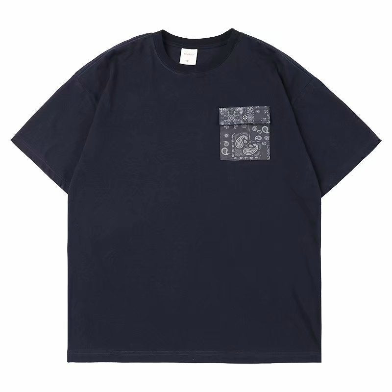 Male Korean Trend Round Neck T-shirt Tide Brand Loose Casual Top - Sophinity