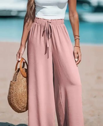 Women's Drawstring Loose Casual Wide - leg Trousers - Sophinity
