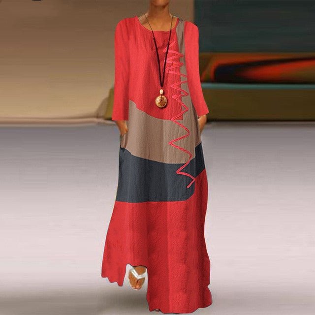 Vintage Maxi Dress Women's Summer Sundress Casual Sleeveless - Sophinity