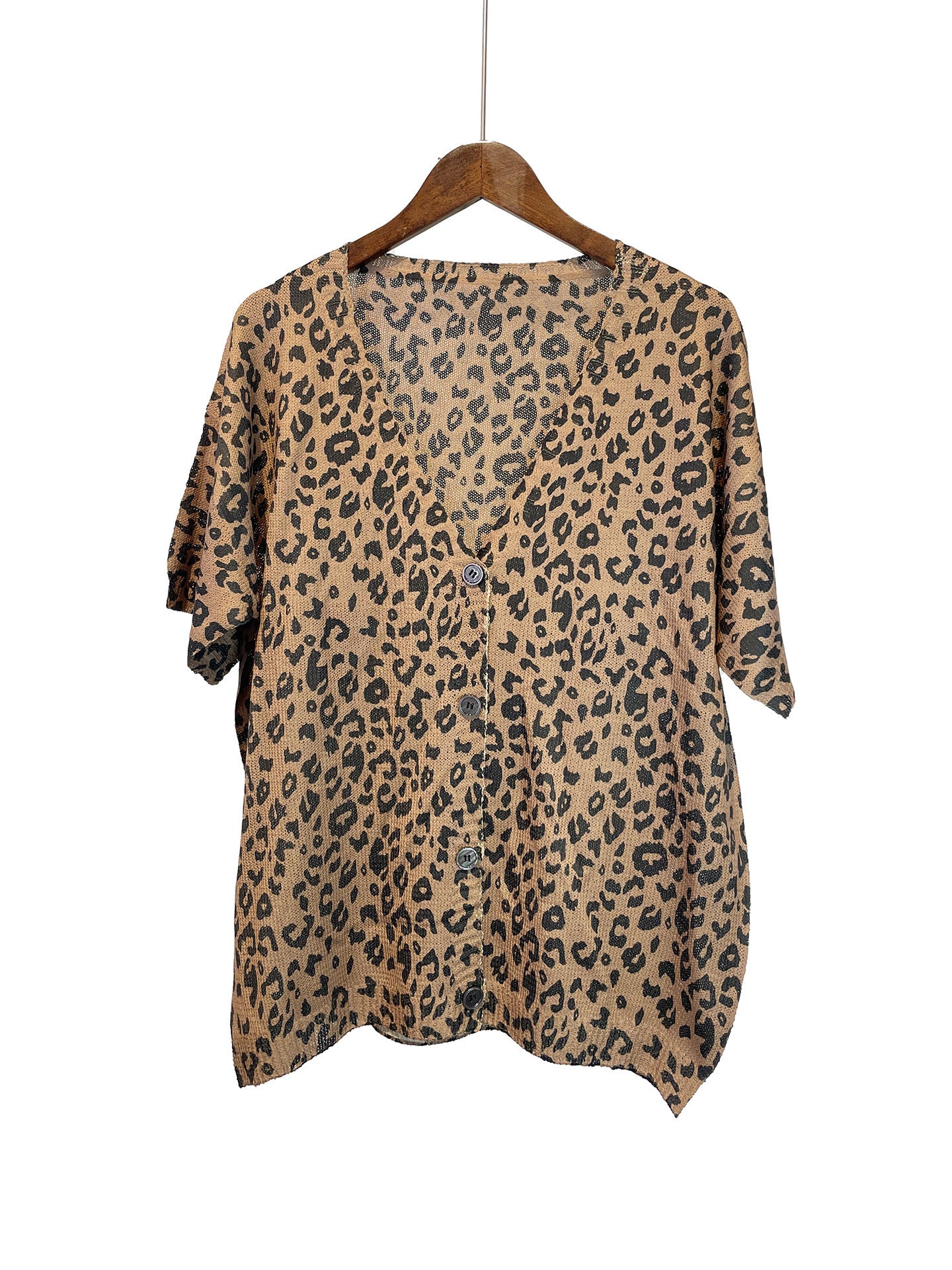 Loose Leopard Print Casual Women's Top - Sophinity