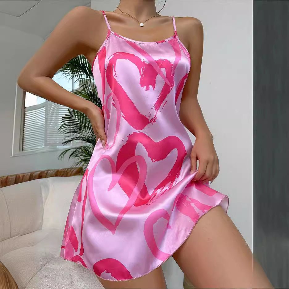 Female Simplicity Backless Satin Suspender Dress - Sophinity