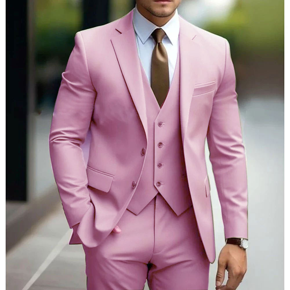 Business Casual Men's Three-piece Suit For Bridegroom Men's Wedding - Sophinity
