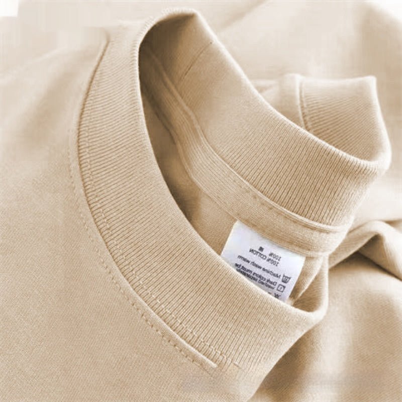 High Quality Cotton Heavy Loose Bottoming Shirt Casual Basic T-shirt Pure Cotton Retro Solid Color Round Neck Men's Short Sleeve - Sophinity