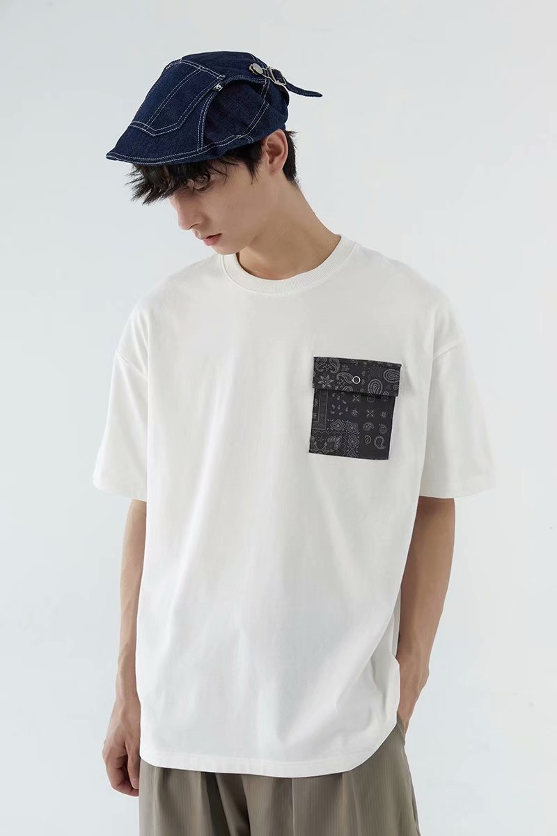 Male Korean Trend Round Neck T-shirt Tide Brand Loose Casual Top - Sophinity