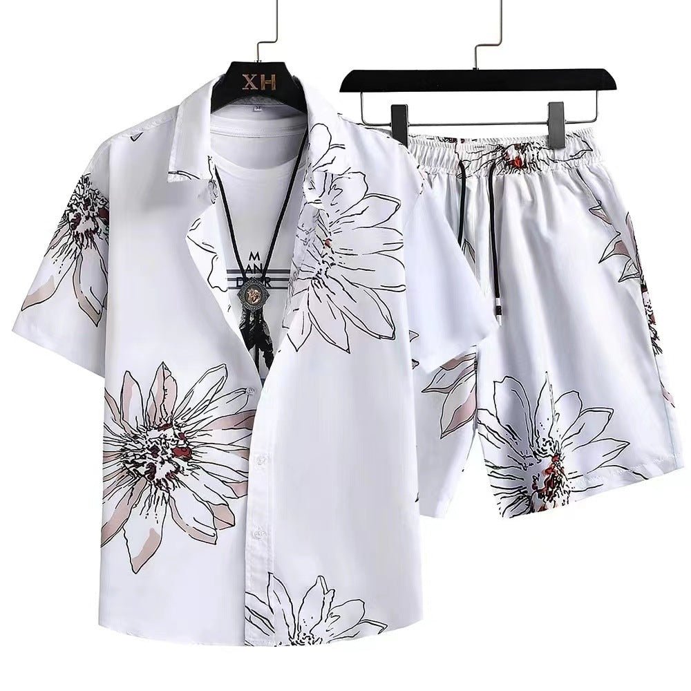 Men's Casual Suit 3D Digital Printing Short Sleeve Shirt Hawaii Suit - Sophinity