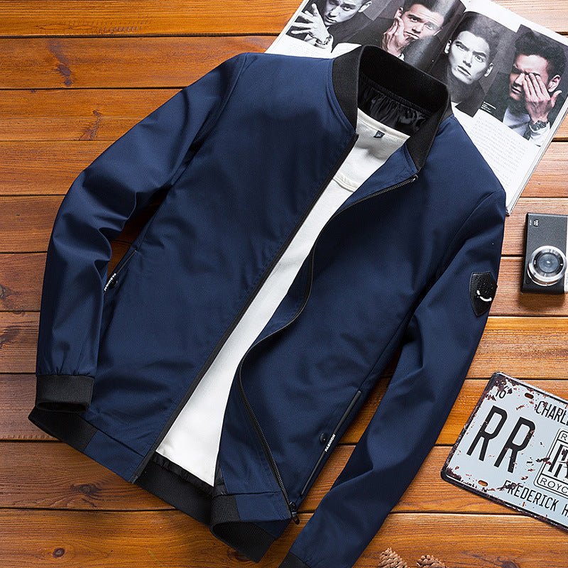 Spring And Autumn Korean Slim - fit Solid Color Coat Men's Jacket - Sophinity