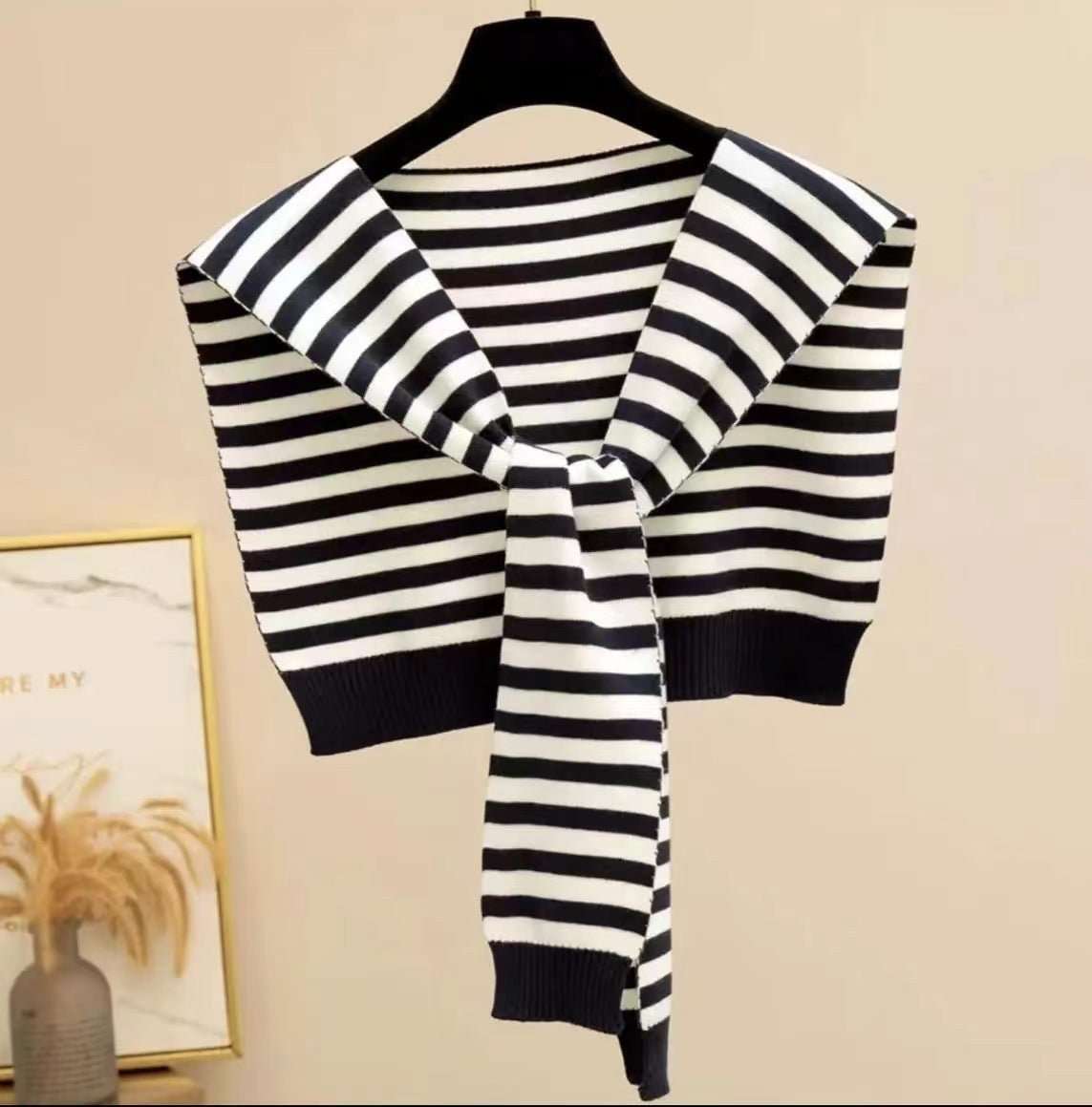 Knitted Striped Shawl Outer Match High - end - Sophinity