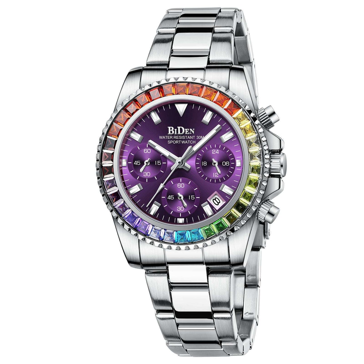 Fashion Steel Band Business Ladies Trend Colored Diamond Watch - Sophinity
