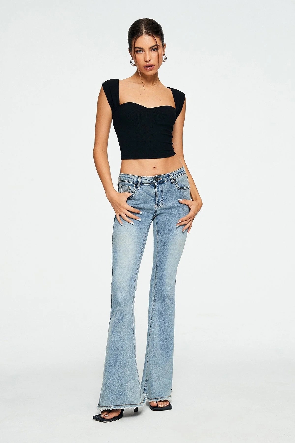 Crop Top Sweetheart Solid Ribbed Sleeveless - Sophinity