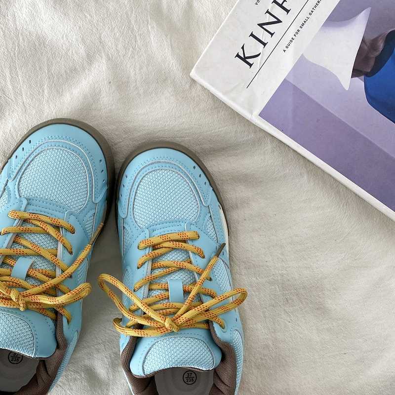 Blue Platform Breathable Bread Board Shoes For Women - Sophinity