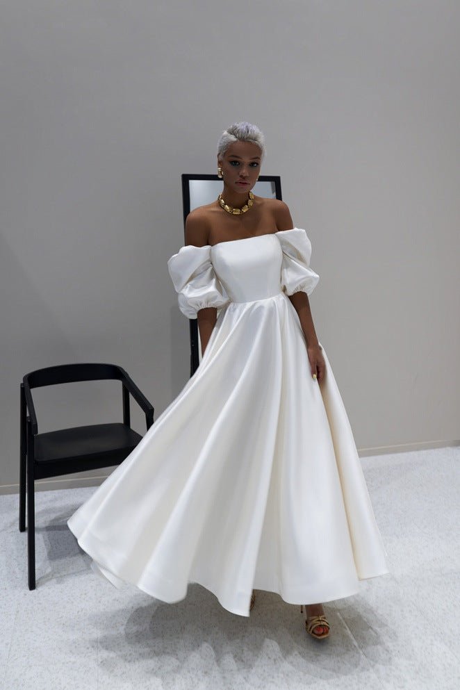 Commuter White One - shoulder Dress - Sophinity