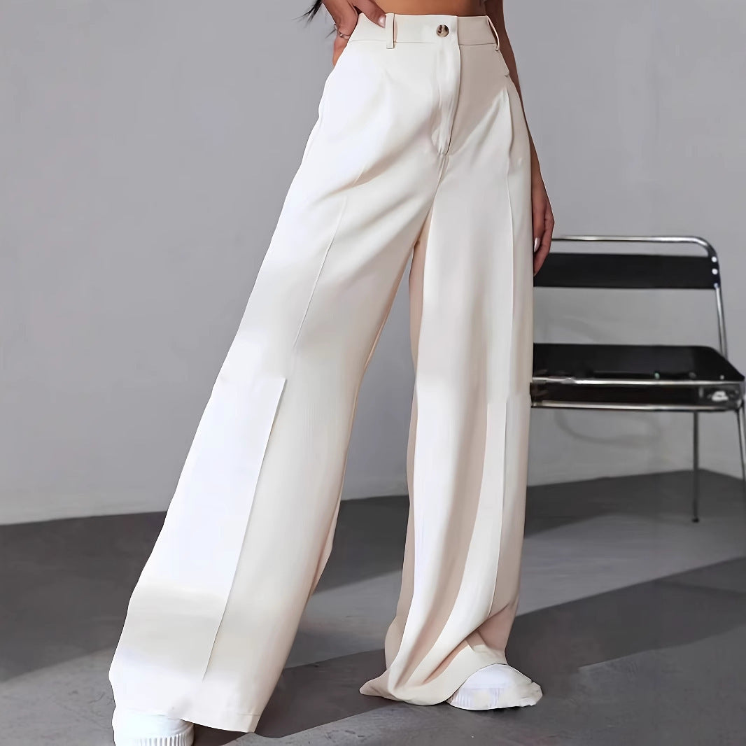 European And American New Women's Trousers Solid Color Casual Straight Pants - Sophinity