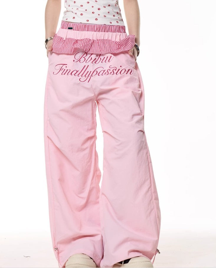 Plaid Stitching Wide Leg Pants Women's Loose Quick-drying Pants - Sophinity