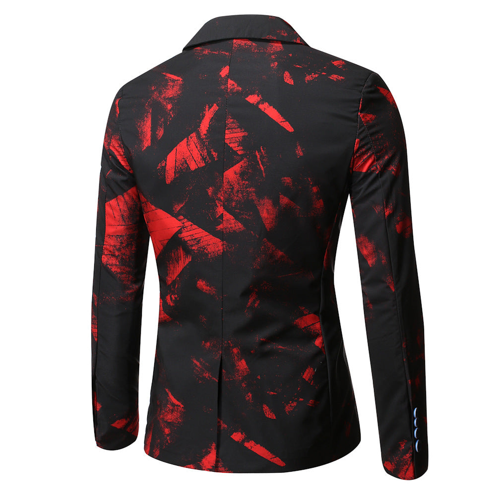 Korean-style Slim-fit Printed Suit Jacket Business Professional Formal Wear - Sophinity