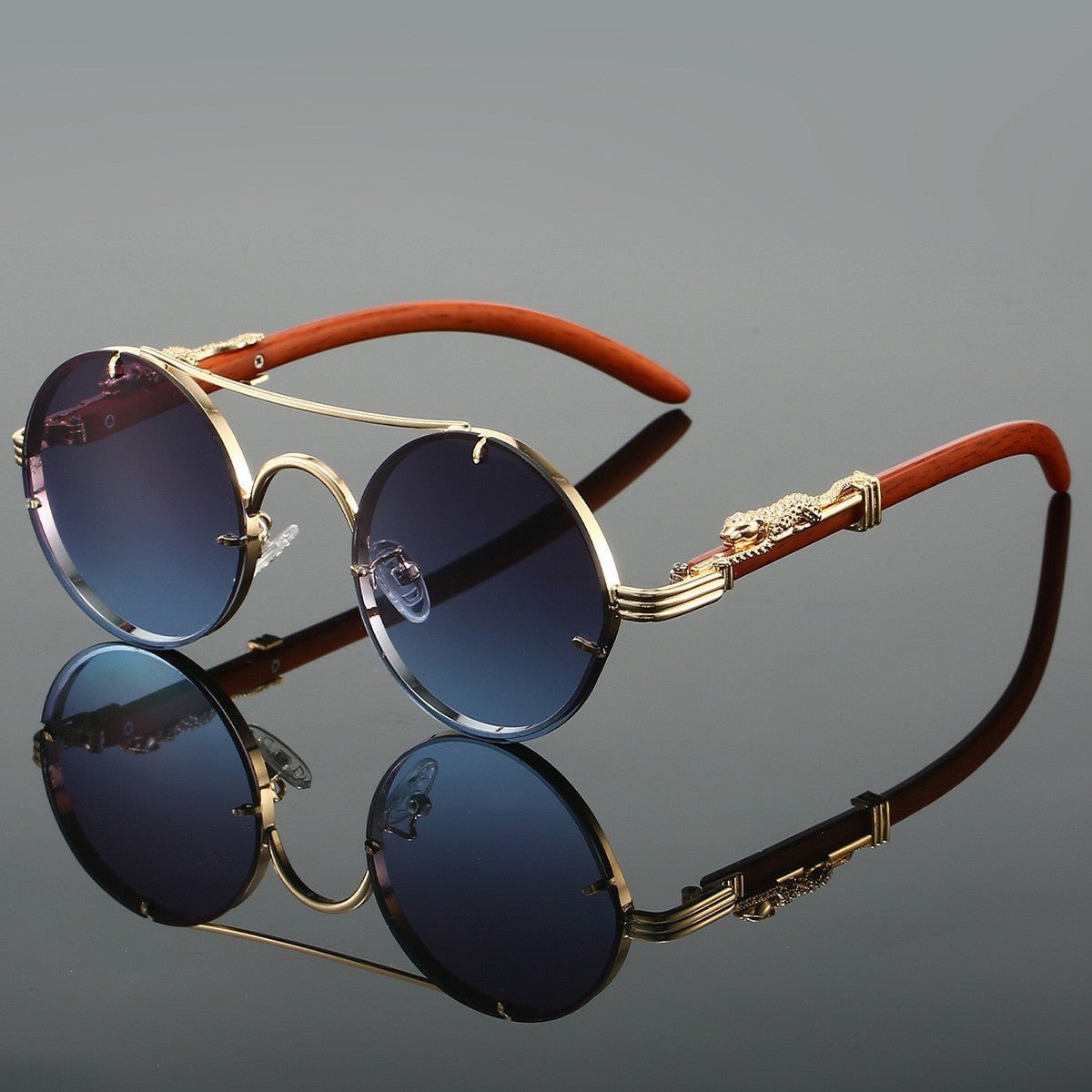 Retro Double Beam Leopard Head Sunglasses - Sophinity