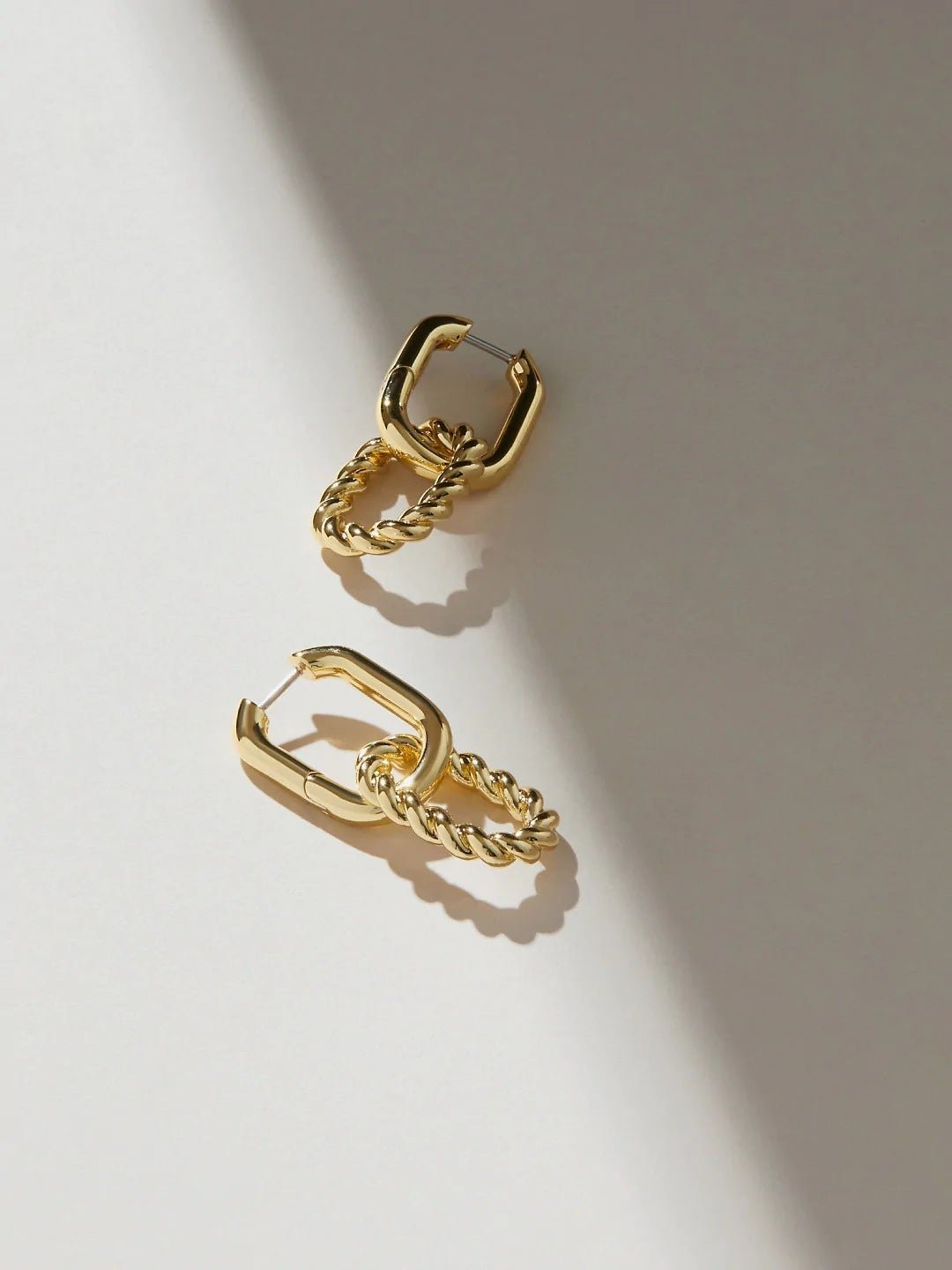 S925 Sterling Silver Gold - plated Double Ring Buckle Detachable Earrings For Women - Sophinity