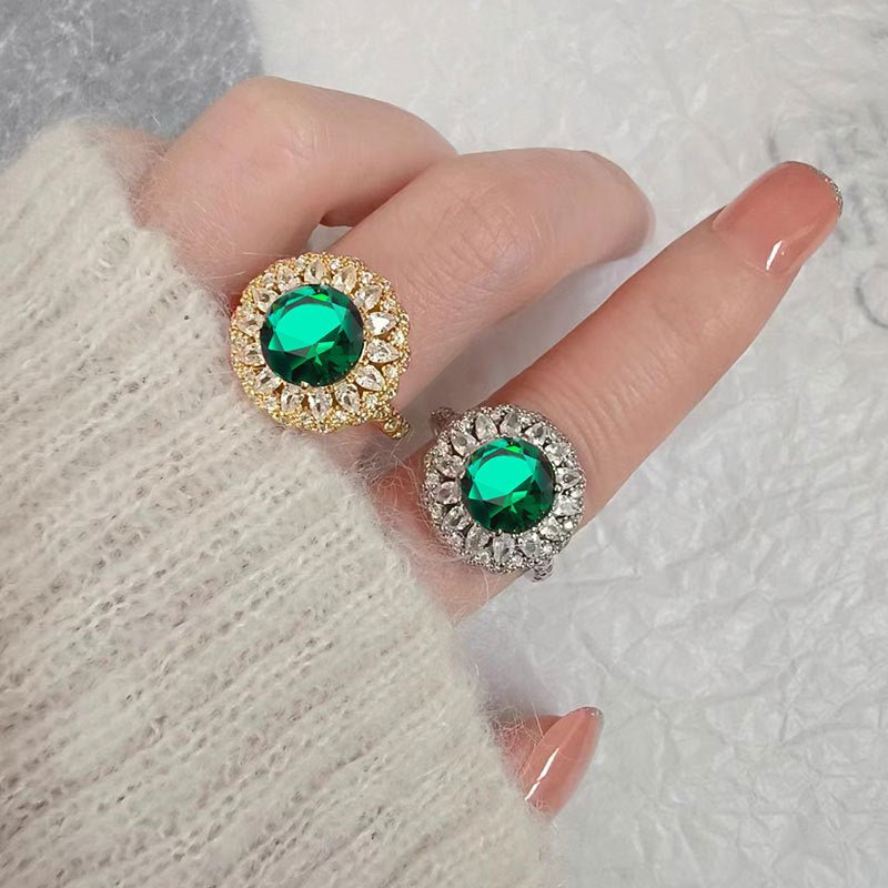 Green Moissanite Ring Women - Sophinity