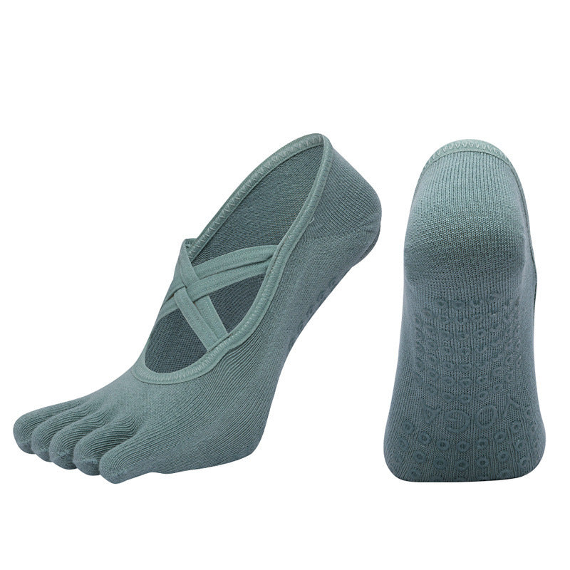 Cross-border Women's Non-slip Five-finger Yoga Socks Live Broadcast Body Dance Aerobics Pilates Fitness Sports Socks - Sophinity