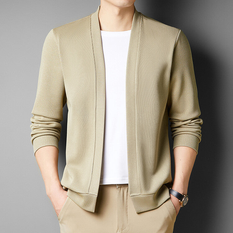 Spring New Fake Two-piece Men's Long-sleeved Knitted Cardigan - Sophinity