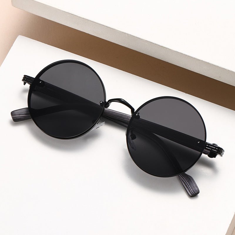American Classic Metal Round Frame Sunglasses Personality Trend High Sense - Sophinity