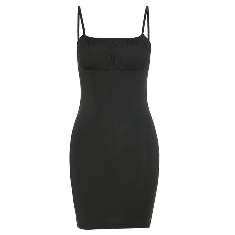 Pleated dress with suspenders - Sophinity