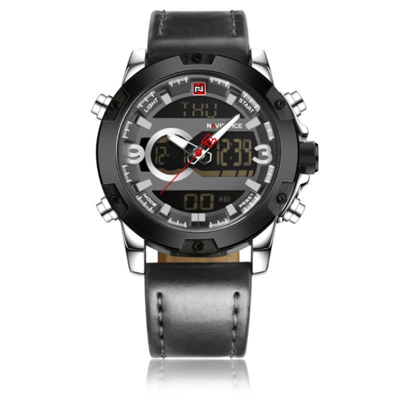 Men Sport Watches Men's Leather Digital Army Military Watch - Sophinity