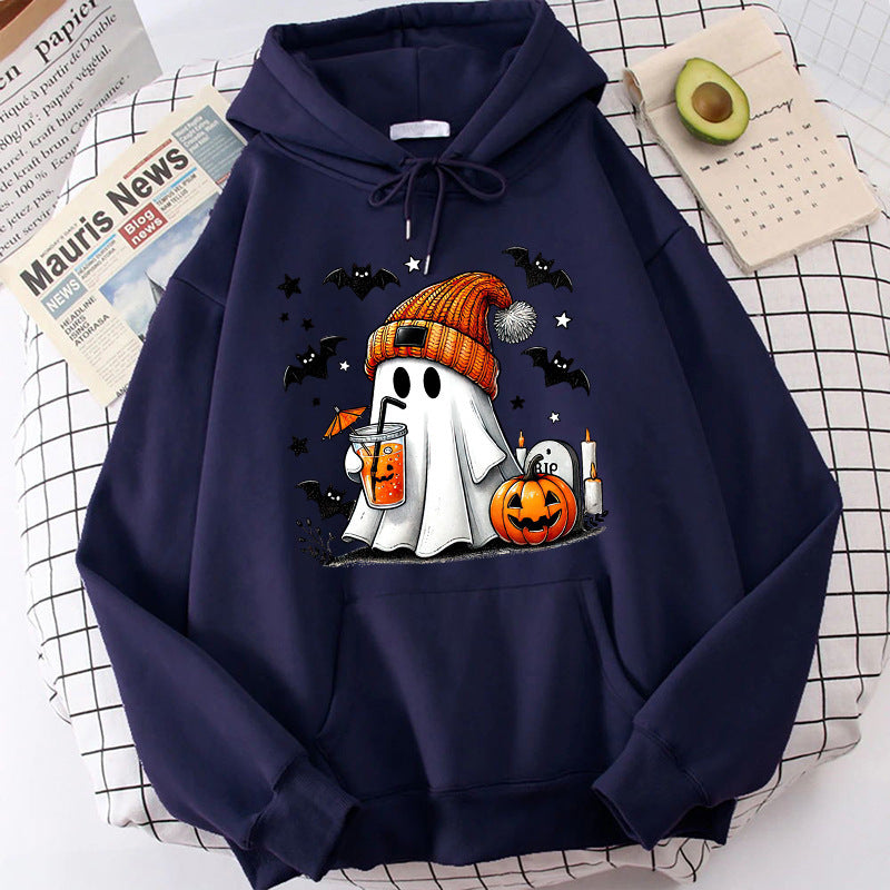 Halloween Ghost Pumpkin Bat Hoodies For Women Fashion Hooded - Sophinity