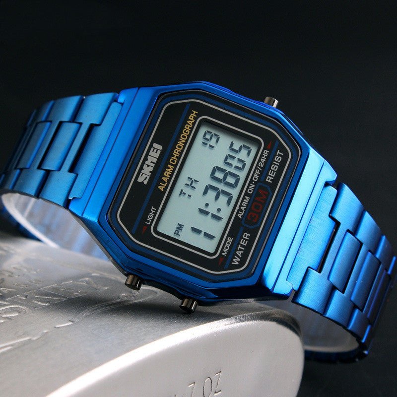 Mens Retro Electronic Watch Steel Band Lightweight Watch - Sophinity