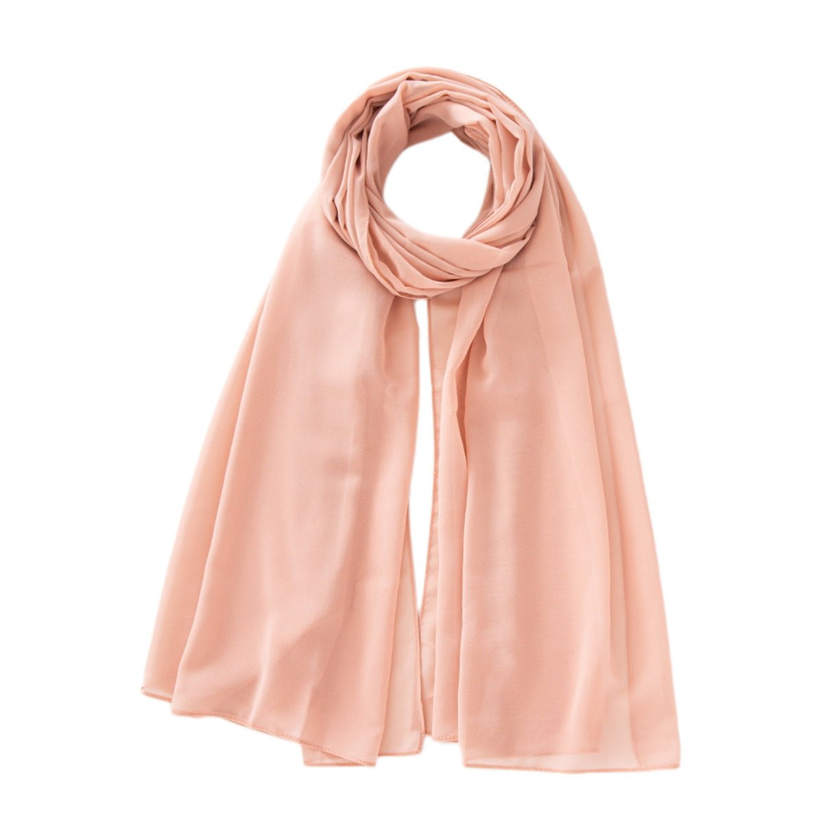 Women's Pure Color Pearl Chiffon Bubble Scarf Gauze Scarf - Sophinity