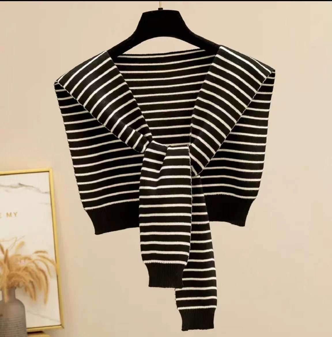 Knitted Striped Shawl Outer Match High - end - Sophinity