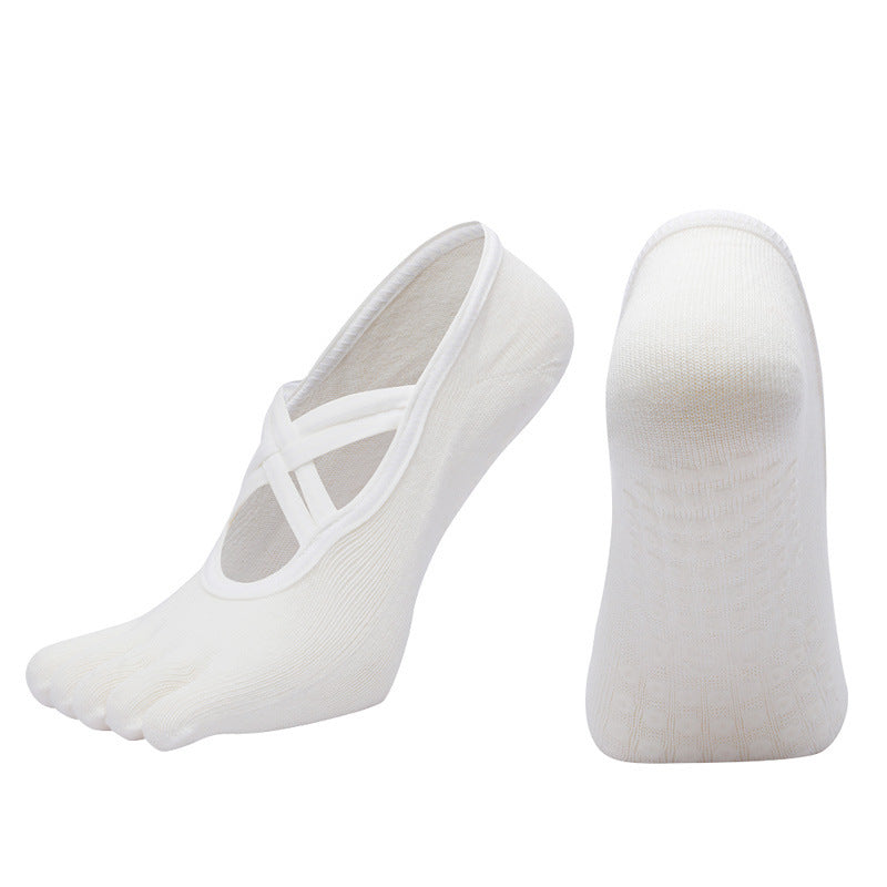 Cross-border Women's Non-slip Five-finger Yoga Socks Live Broadcast Body Dance Aerobics Pilates Fitness Sports Socks - Sophinity