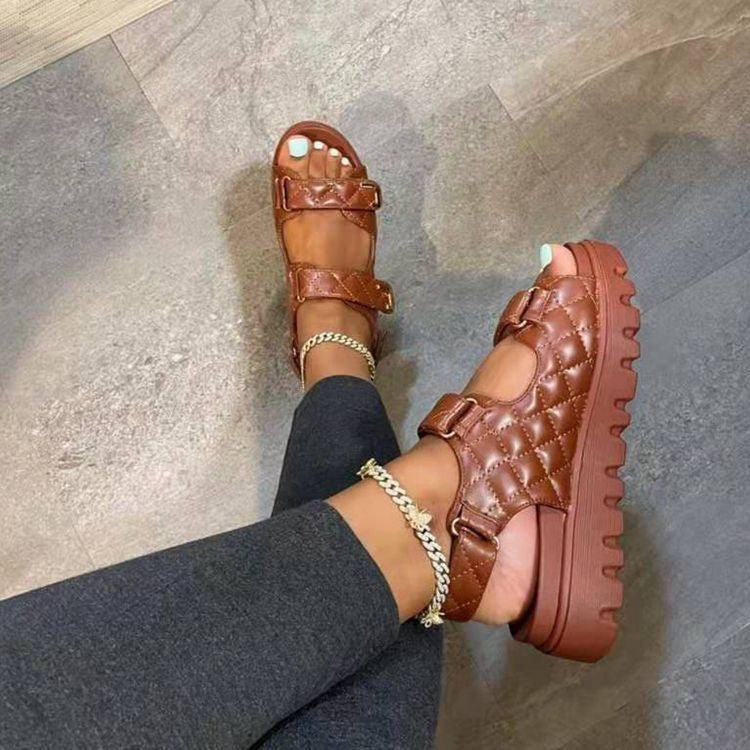 Velcro Platform Sandals - Sophinity