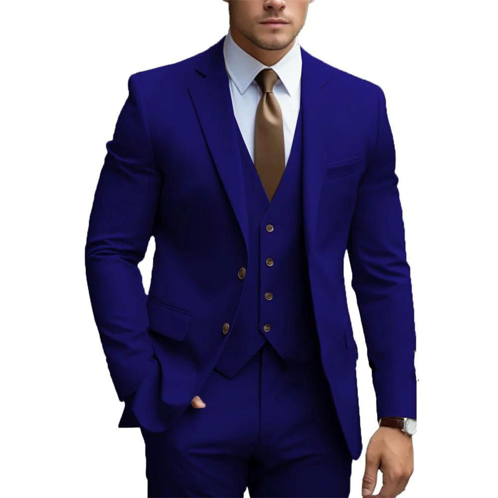 Business Casual Men's Three-piece Suit For Bridegroom Men's Wedding - Sophinity