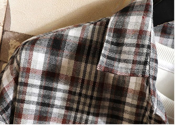 Men's Checked Long - sleeved Shirt School Suit - Sophinity