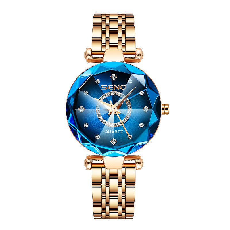 Polygonal Glass Solid Stainless Steel Strap Women's Waterproof Watch - Sophinity