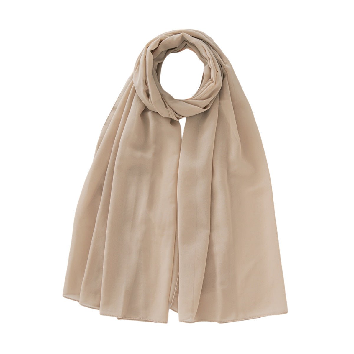 Women's Pure Color Pearl Chiffon Bubble Scarf Gauze Scarf - Sophinity