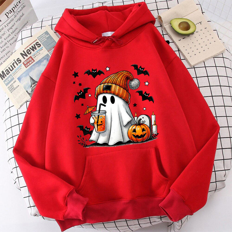 Halloween Ghost Pumpkin Bat Hoodies For Women Fashion Hooded - Sophinity