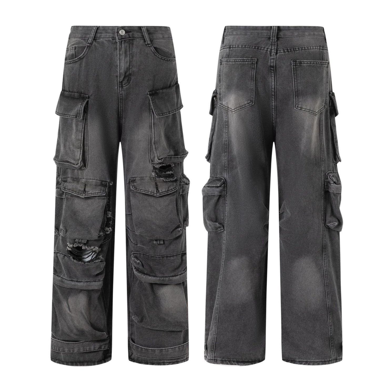 Women's New Cargo Pocket Denim Trousers - Sophinity