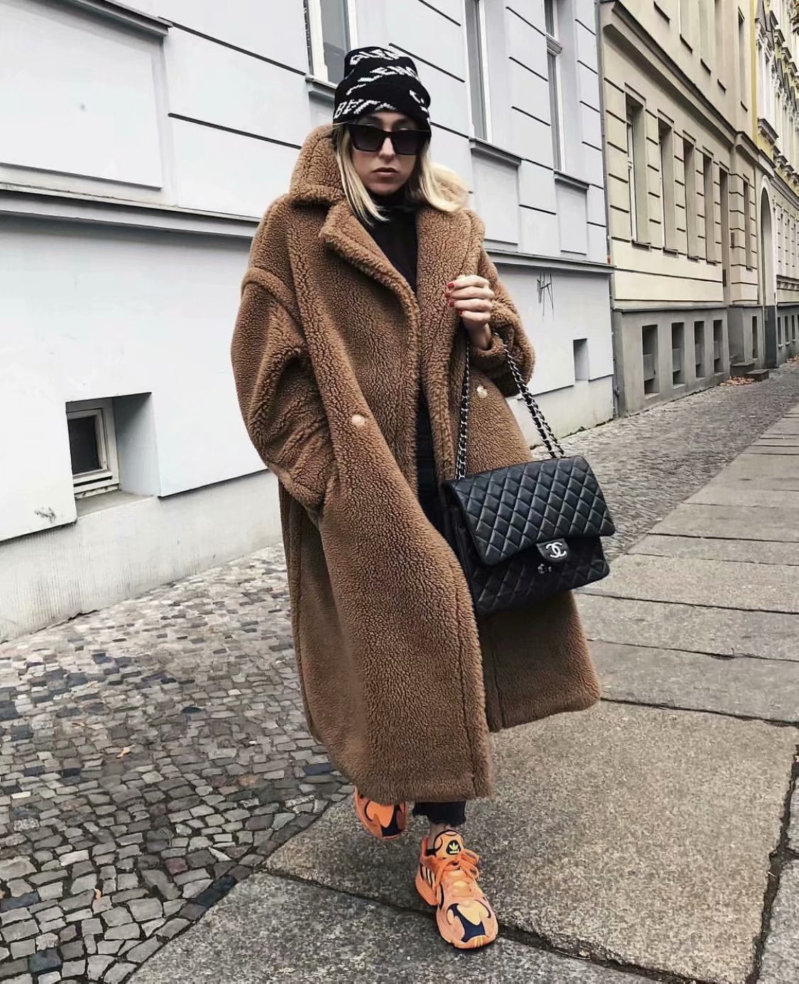 Street style lamb wool coat