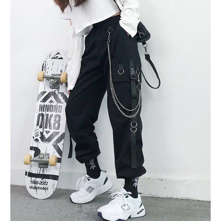Women Cargo Pants Harem Pants Fashion Punk Pockets Jogger - Sophinity