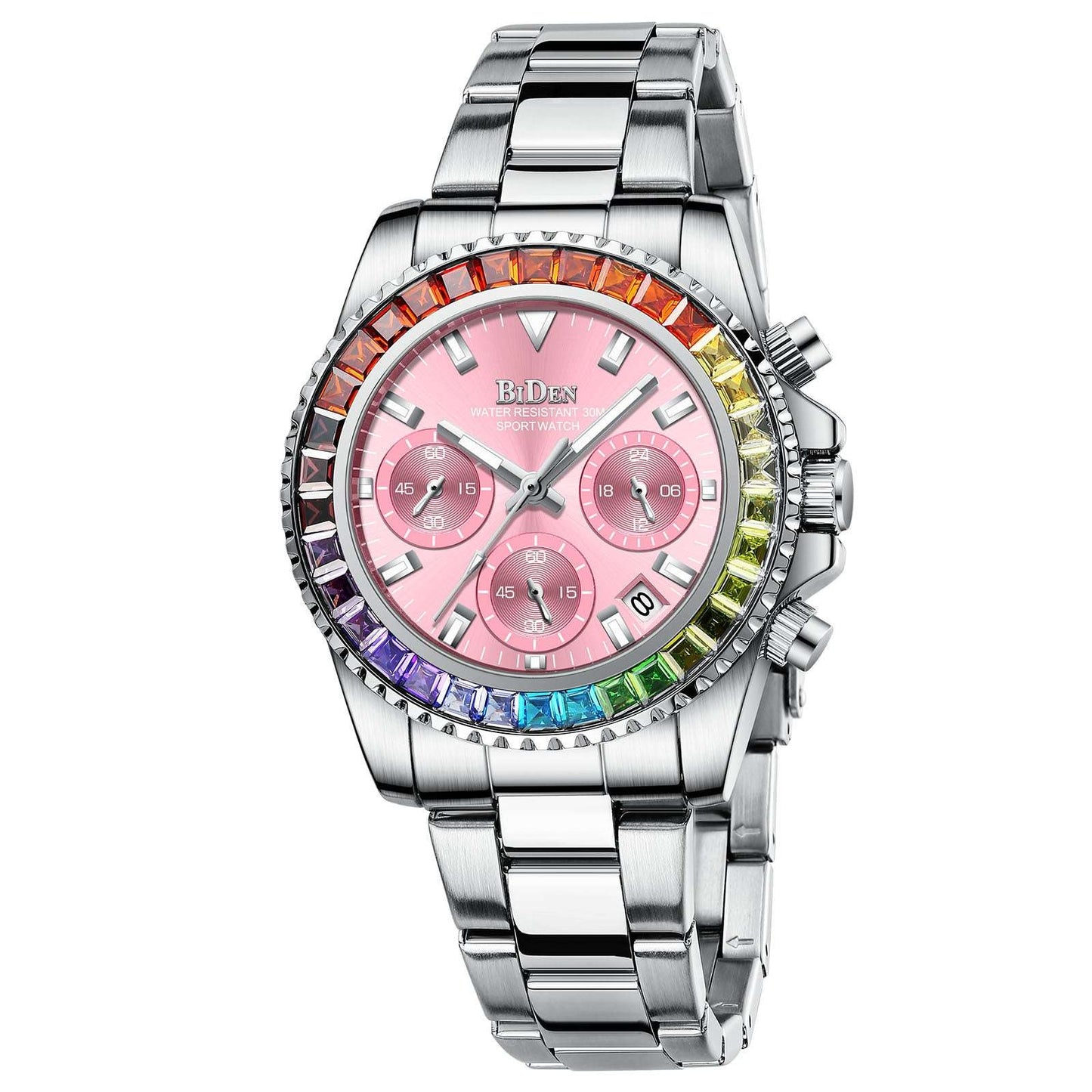 Fashion Steel Band Business Ladies Trend Colored Diamond Watch - Sophinity
