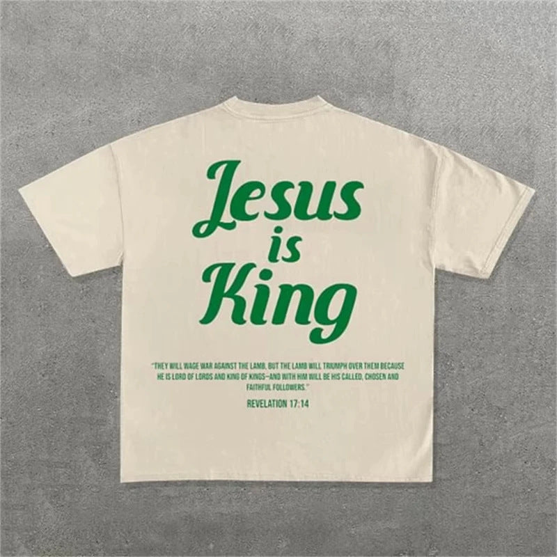Child Of God Ndy Gothic Letter Pattern Oversized T-Shirt Men - Sophinity