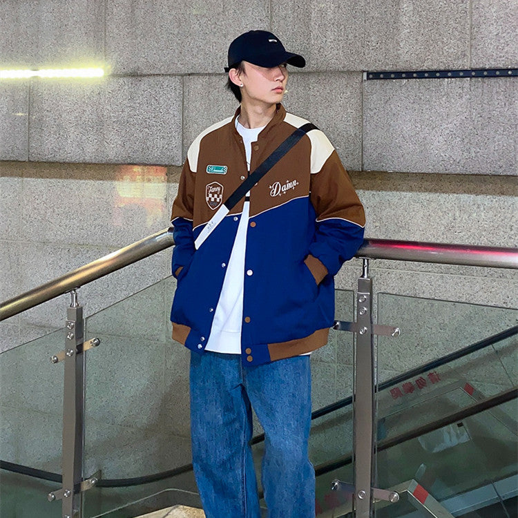Men's Street American Style Niche Colorblock Coat
